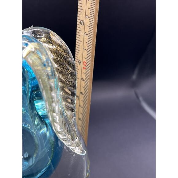 Vtg Chalet Canada Art Glass Blue Gold Clear MCM Paperweight Pear PLEASE READ - Picture 15 of 16